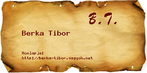Berka Tibor névjegykártya